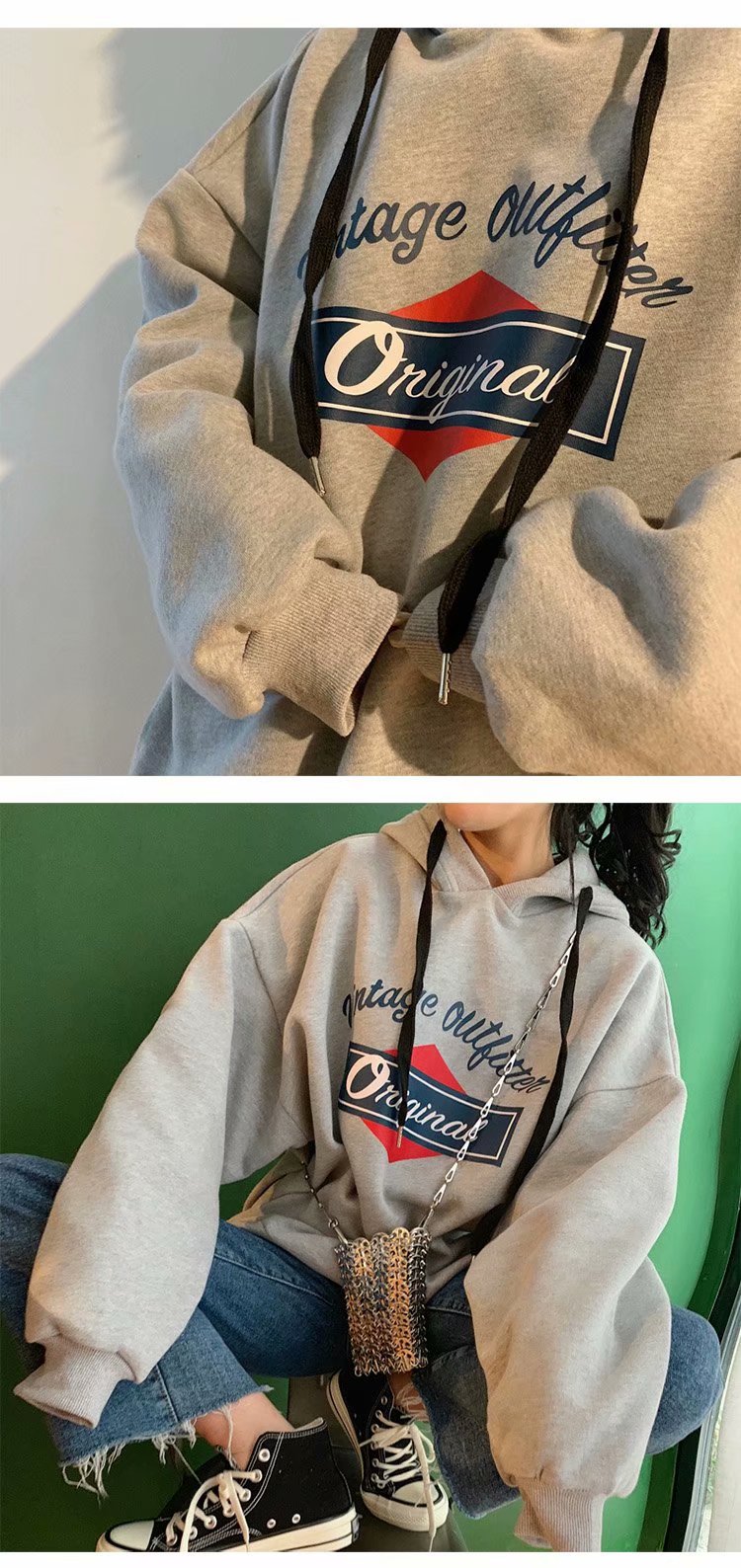 Áo hoodie dáng rộng in chữ phong cách trẻ trung cho giới trẻ | BigBuy360 - bigbuy360.vn