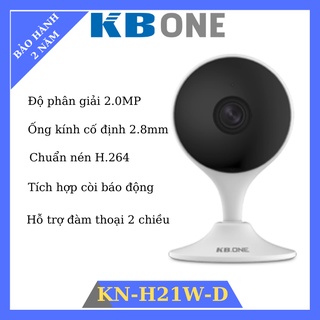 Camera ip wifi trong nhà 2.0Mp KBOne KN-H21W-D đàm thoại 2 chiều, tích hợp còi báo động, chuẩn nén H.264