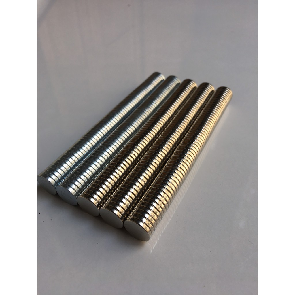 Nam châm viên 12x2mm nam châm trắng đất hiếm lực từ cực mạnh, nam châm làm ví da túi sách