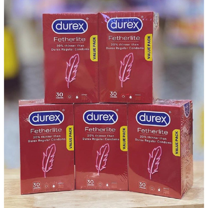 Bao cao su Durex Fetherlite chính hãng Úc - Hộp 30 chiếc