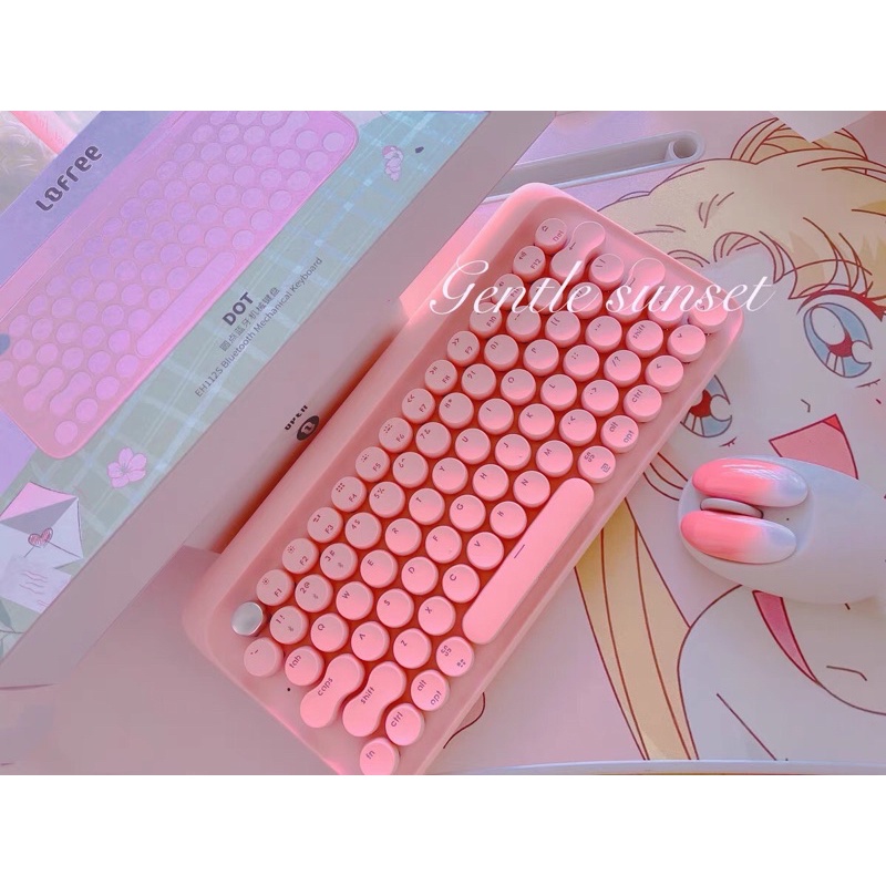 Bàn phím cơ không dây bluetooth Lofree bản giới hạn hoa anh đào chính hãng