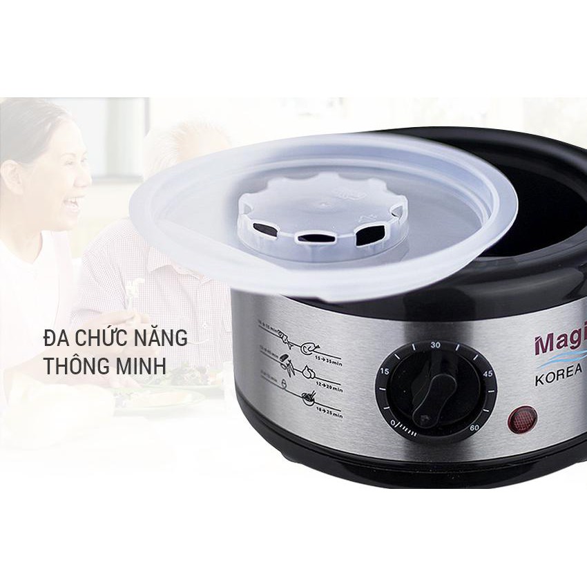 Nồi Hấp Đa Năng 5 Lít Magic Korea  A64 Công Suất 500W  hấp thịt, rau, củ quả, cá,trứng....Bảo Hành 12 tháng