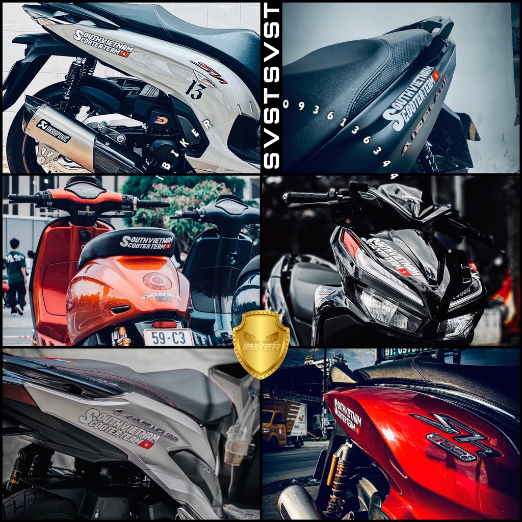 Tem Sticker Logo phản quang SOUTH VIETNAM SCOOTER TEAM chính hãng Decal 3M dán xe