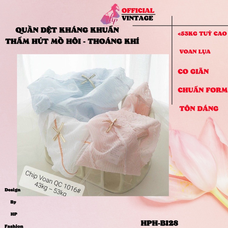 Quần lót nữ thoáng khí, quần chip voan mềm mại thấm hút co giãn sang chảnh... BI28