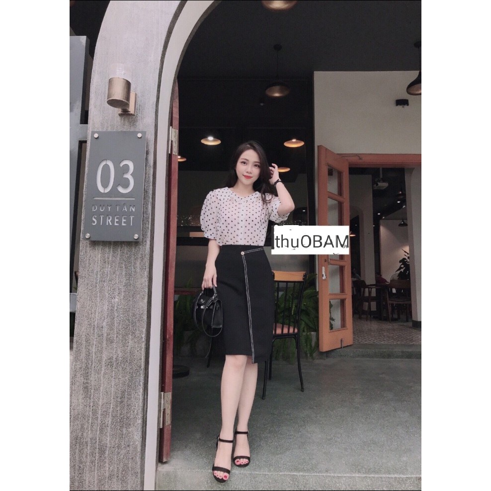 [MÃ GIẢM GIÁ 20K CHO ĐƠN HÀNG TỐI THIỂU TỪ 500K]Chân váy công sở, chân váy bút chì dáng dài tà chéo