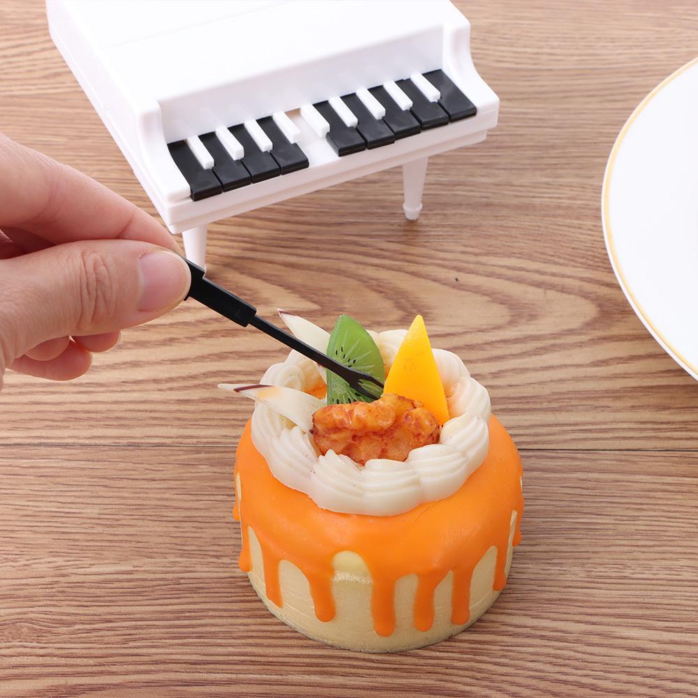 KUNHEV 1 Bộ Nĩa Ăn Tráng Miệng Hình Đàn Piano Hoạt Hình Sáng Tạo Cho Bé