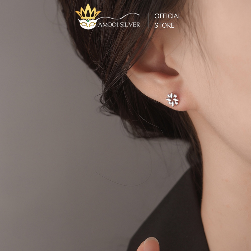 Bông Tai Bạc Ý Cao Cấp S925 Mẫu Hoa Lúa Nhí - Amooi Silver AB105