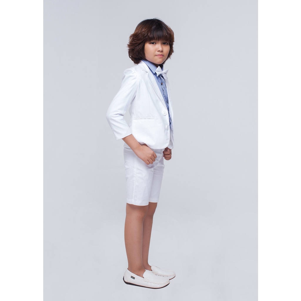Áo vest bé trai 1 đến 12 tuổi vải tây trắng rất đẹp để đi tiệc AVT006 - JADINY