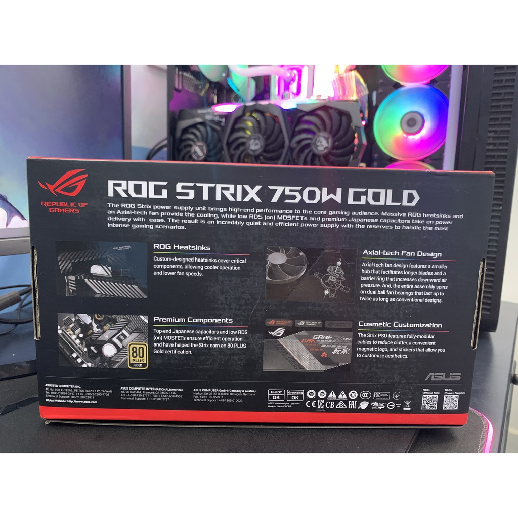 NGUỒN ASUS ROG STRIX 750W 80 PLUS GOLD FULL MODULAR giá rẻ nhất thị trường