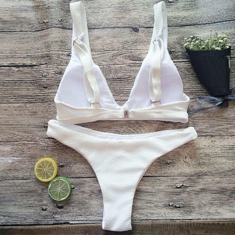 Bikini nữ phối dây màu trơn gợi cảm | BigBuy360 - bigbuy360.vn