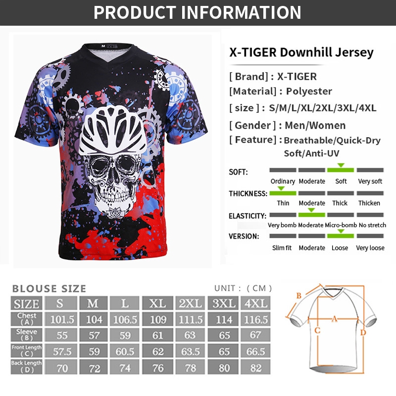 Áo thun đi xe đạp X-TIGER 100% cotton nhanh khô tay ngắn in hình thời trang cho nam