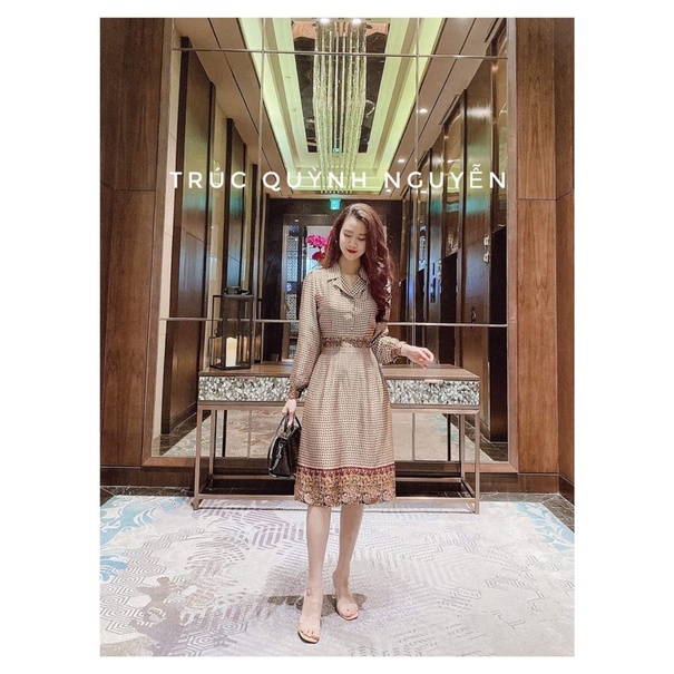 Váy lụa thiết kế Trúc Quỳnh nguyễn size L
