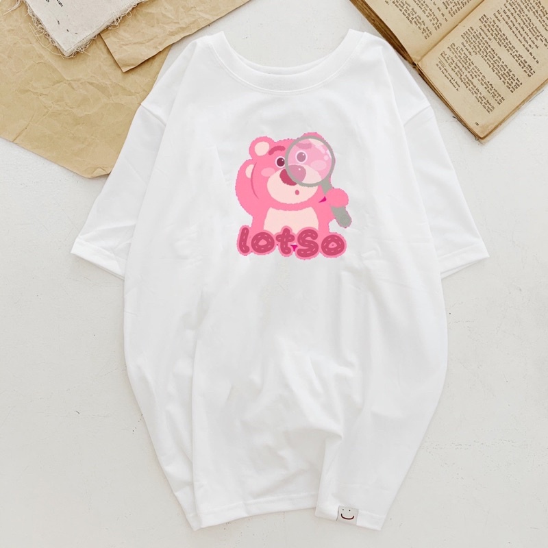 Áo Thun 3158 In Hình GẤU LOTSO Form Rộng Unisex Chất Cotton Khô Loại 1, Thoáng Mát, Thấm Hút Mồ Hôi - GUNN