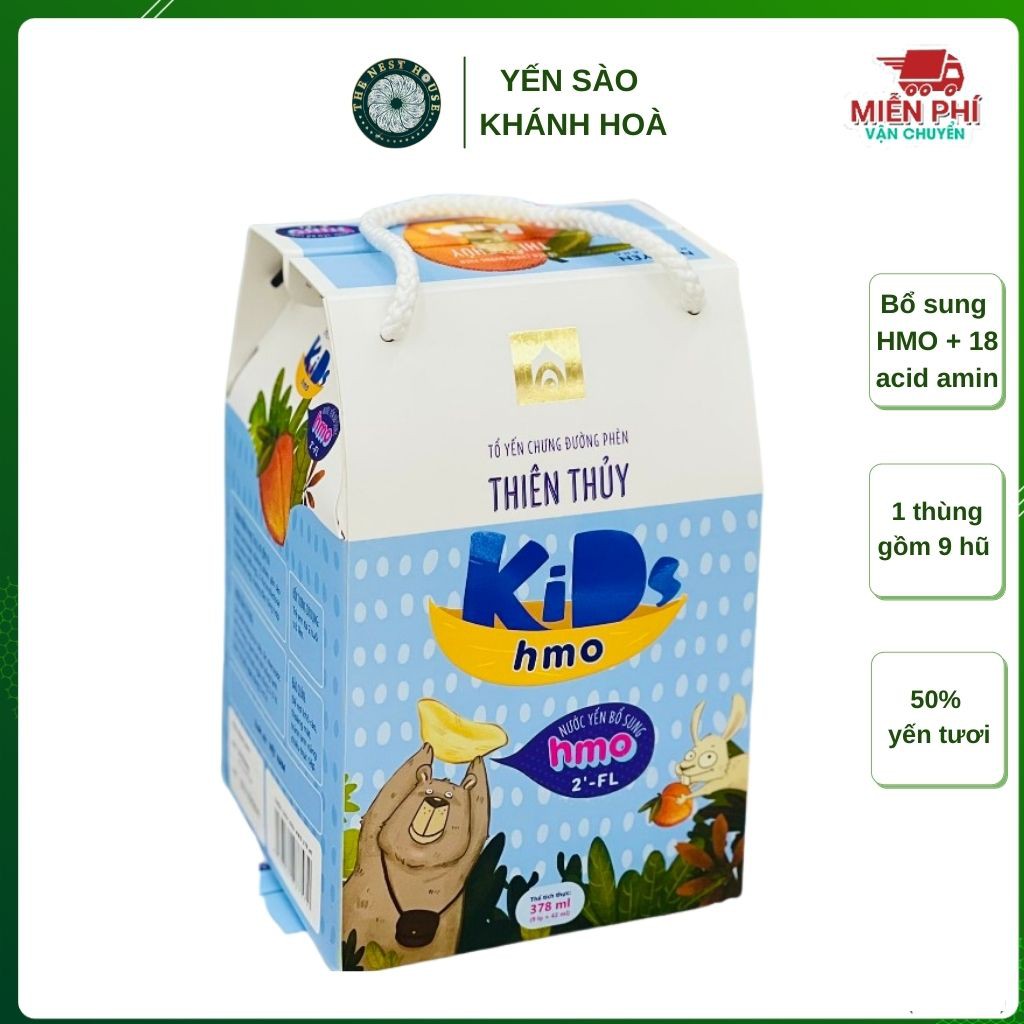 Yến trẻ em - 1 thùng nước yến hũ chưng sẵn bổ sung HMO - trẻ em 1 tuổi dùng được