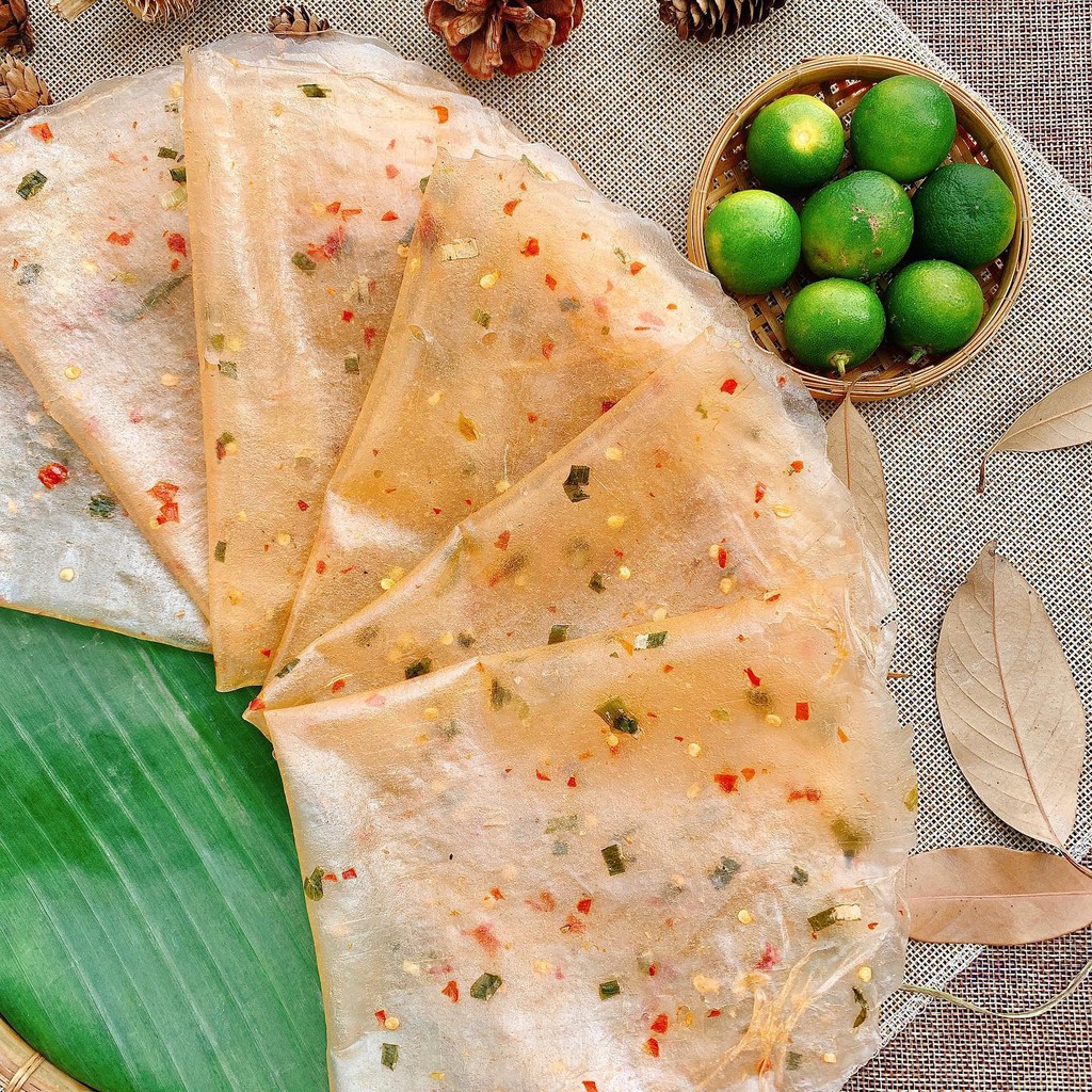 500G CHAY Bánh Tráng Dẻo Me Cay, Dẻo Ớt Cay Mềm Mỏng ĂN CHAY