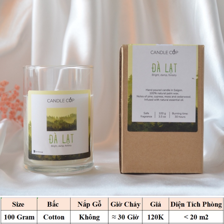 Nến Thơm AGAYA Candle Cup - Mùi ĐÀ LẠT