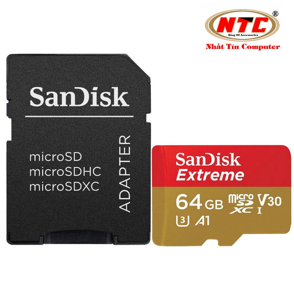 Thẻ nhớ microSDXC Sandisk Extreme 667X V30 64GB UHS-I U3 100MB/s - KHÔNG BOX (Gold) | BigBuy360 - bigbuy360.vn