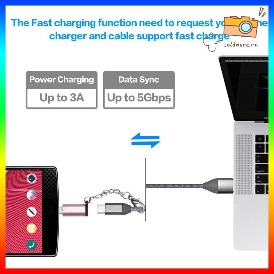 [SE] Aluminum USB-C to Micro USB Adapter with Keychain Type-C Micro USB Converter