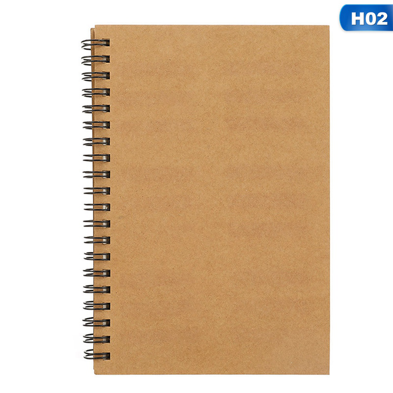 Sổ tay giấy kraft lò xo phong cách retro dùng để vẽ viết nhật ký