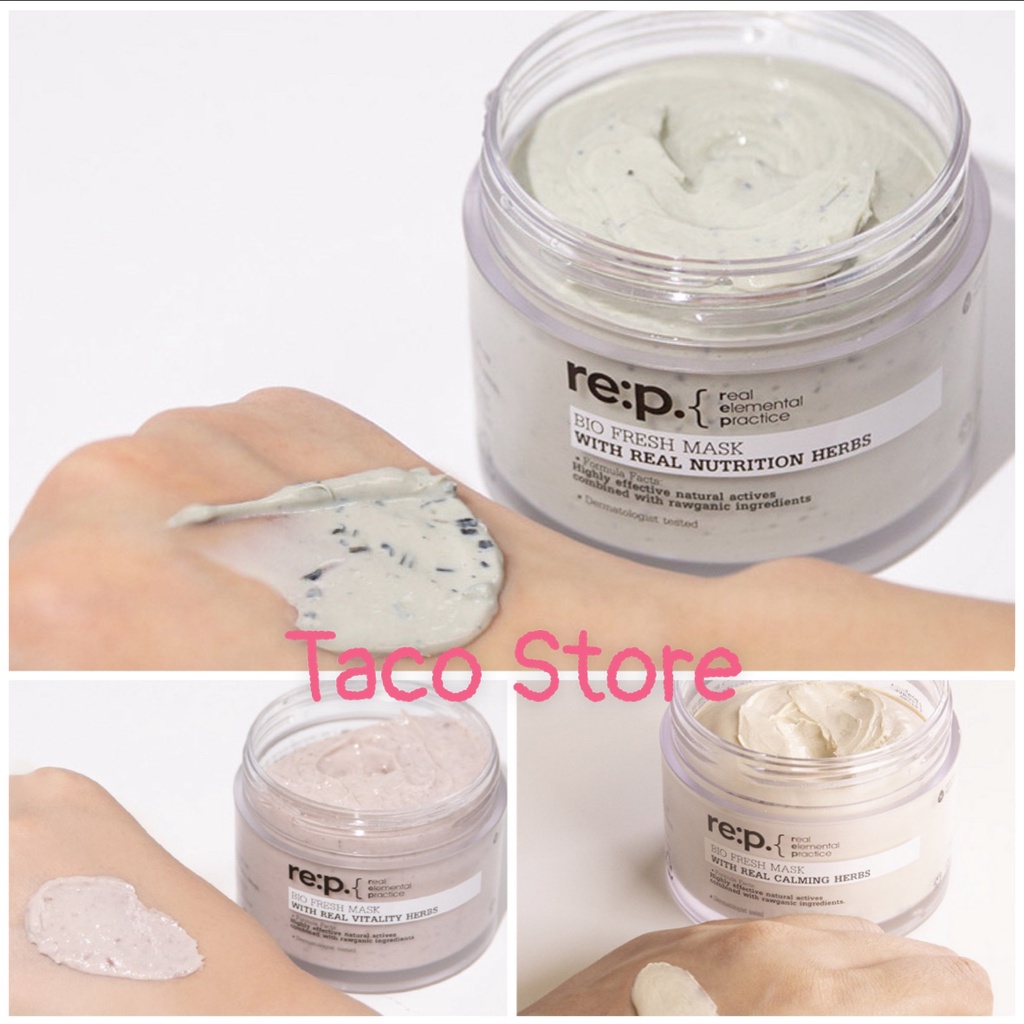 Mặt Nạ Đất Sét RE:P Giảm Mụn Và Se Khít Lỗ Chân Lông REP Bio Fresh Mask With Real Herbs 130g