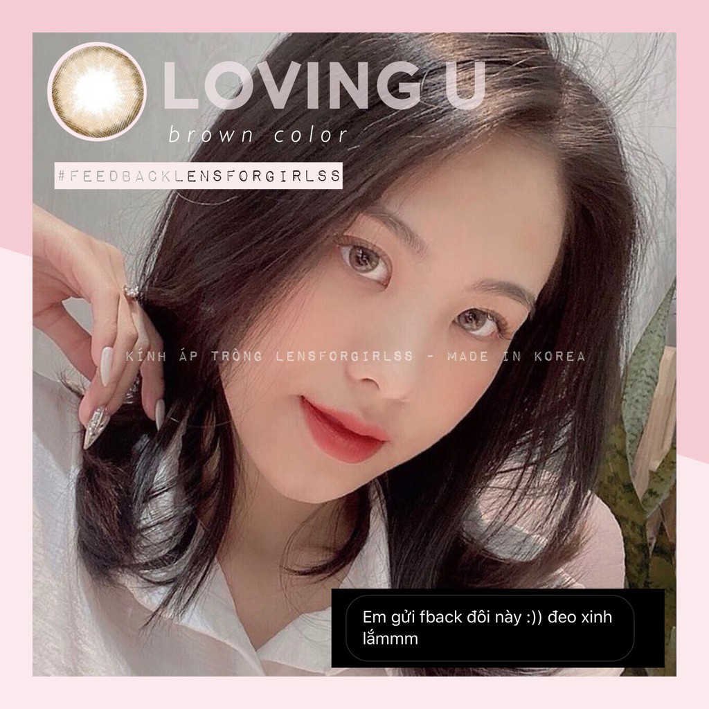 kính áp tròng cận <Hàng mới về> Kính áp tròng LOVING U BROWN của Olens (Hsd 3-6 tháng)