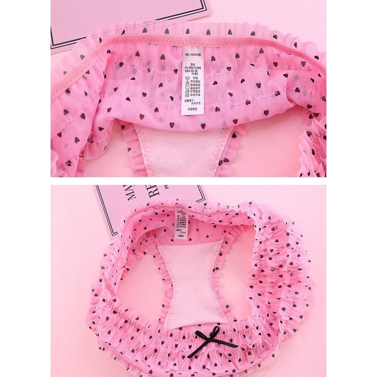 Quần lót nữ MiYours Fashion &amp; More QL201 ren tầng họa tiết phối nơ chống viêm, kháng khuẩn mềm mại an toàn cho da