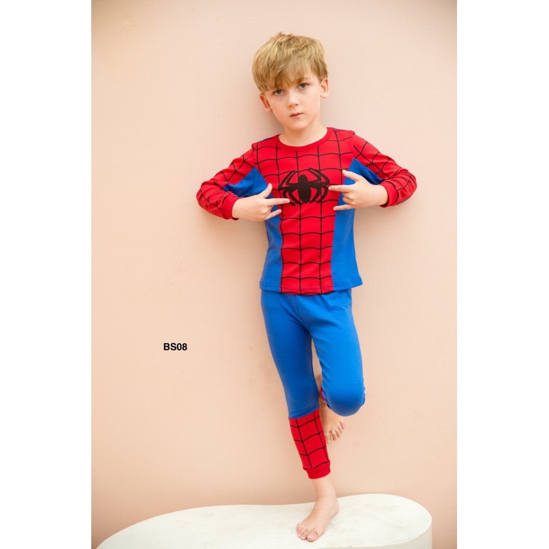 Quần áo trẻ em thu đông dài tay Người Nhện spider men cho bé BS08