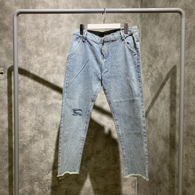 Quần baggy quần jean nam hàn quốc ống suông unisex chất jean cao cấp