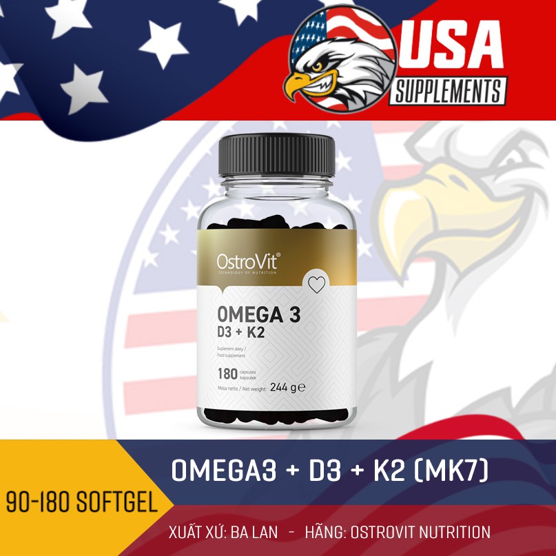 Ostrovit Omega3 D3 K2 - Tăng Cường Đề Kháng Sức Khỏe, Miễn Dịch