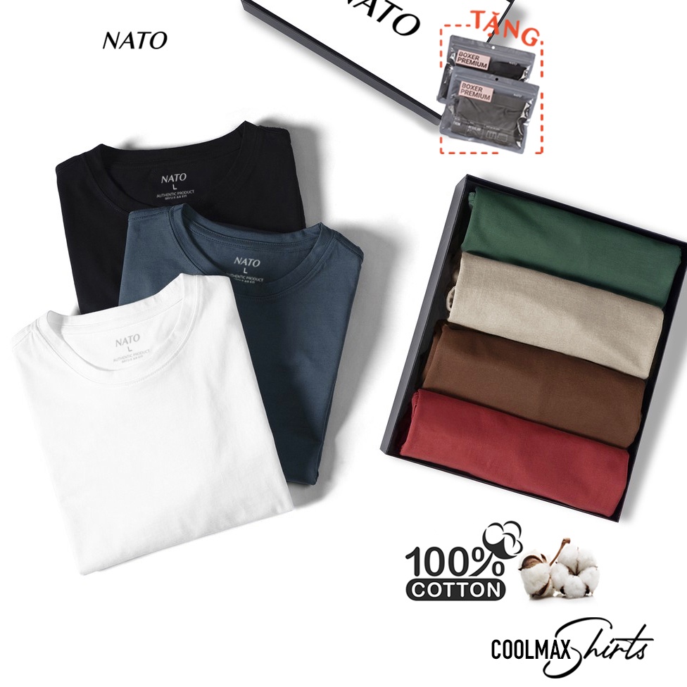 Áo Thun Cổ Tròn Nam COTTON Vải Cotton Cao Cấp Đẹp Basic Phông Trơn Tay Ngắn Màu Trắng Đen Đỏ Xanh Navy Họa Tiết NATO