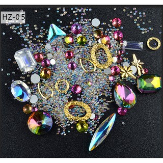 Hũ đá đính móng tay nail art hỗn hợp