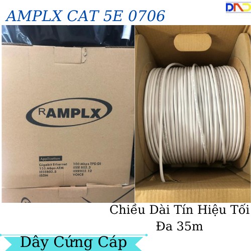 [Mã ELMS4 giảm 7% đơn 500K] Thùng Cáp Mạng Cat 5e Chống Nhiễu AMP LX 0706 - 300M- Thùng 14.5kg- Hình Thật, Clip Thật