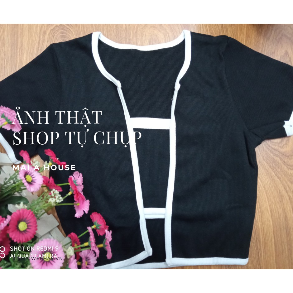 ảnh và video tự quay. Set áo croptop áo ống kèm khoát ngoài, chất thun gân dày dặn loại tốt | BigBuy360 - bigbuy360.vn