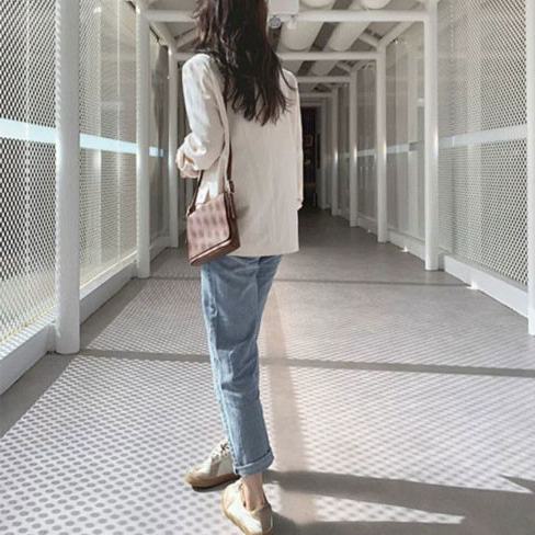 Áo Khoác Vest Dáng Rộng Màu Trắng Thời Trang Thu Đông Phong Cách Hàn Quốc Cho Nữ Blazer