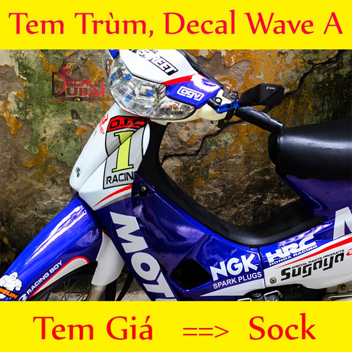 Tem trùm wave cá Motul xanh trắng