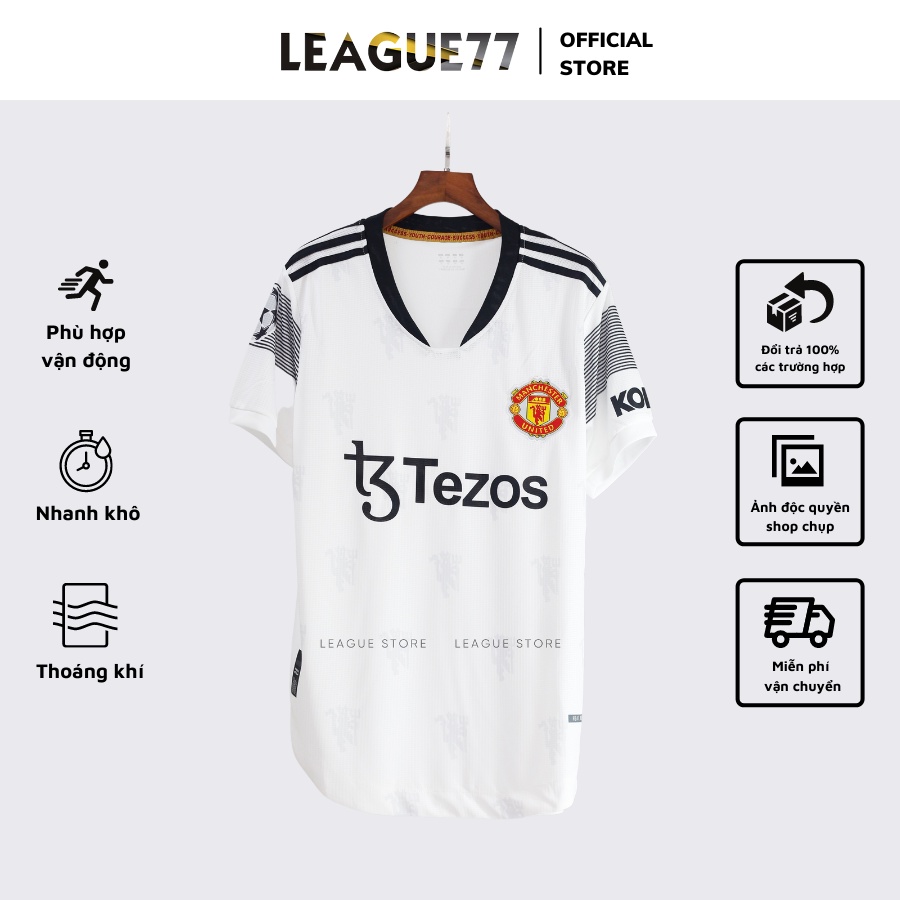 Quần áo đá bóng MU - bộ quần áo thể thao ngắn tay màu trắng vải thoáng mát form châu âu Leaguestore