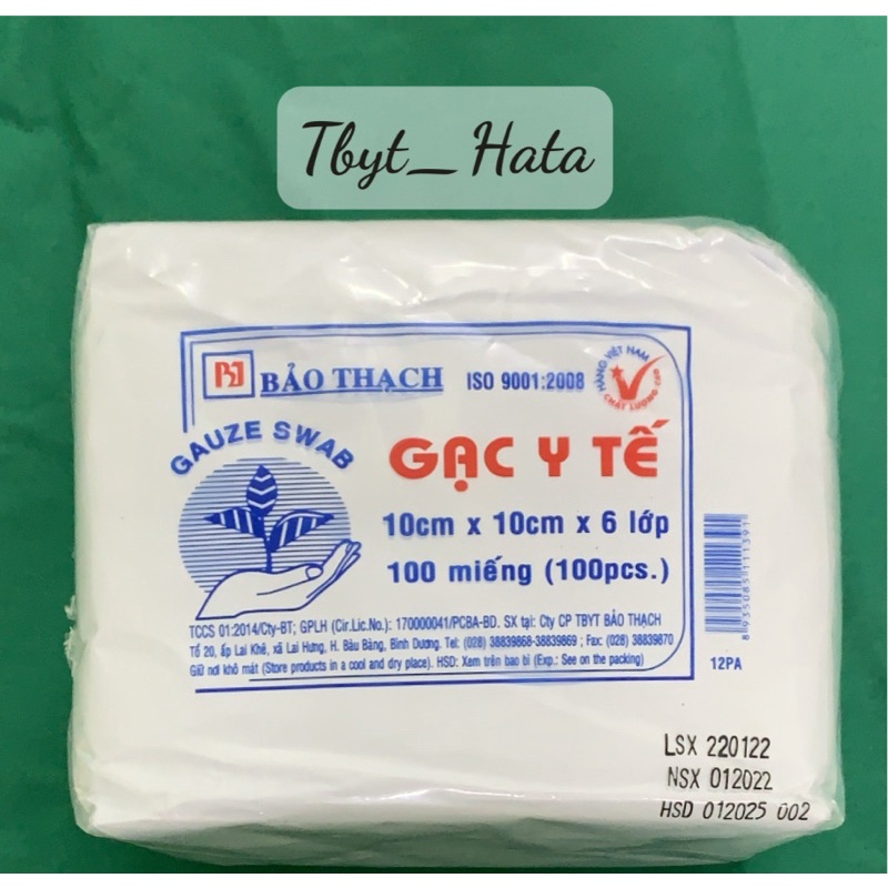 Gạc sạch Bảo Thạch 100 miếng