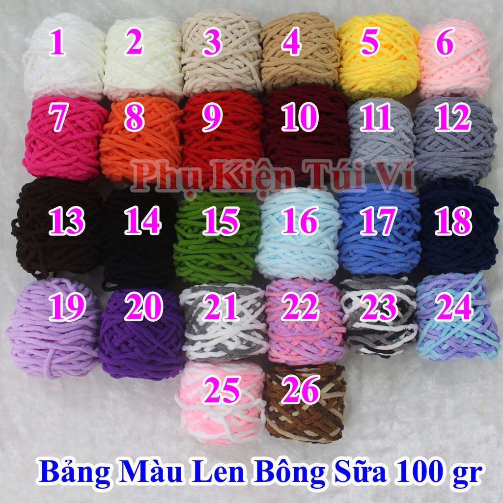 Len bông sữa / Len nhung đũa 100gr