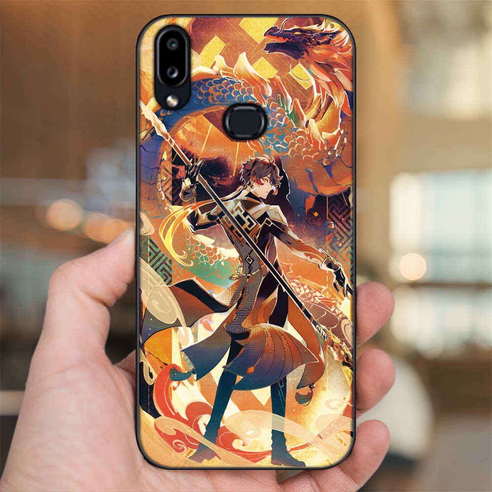Ốp lưng Samsung A10S viền đen in hình Zhongli Genshin Impact