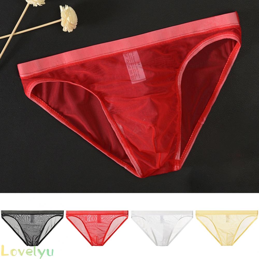 ◀READY▶Mens See Through Briefs Boxer Shorts Transparent Mesh Pouch Underwear Panties# Good Quality
