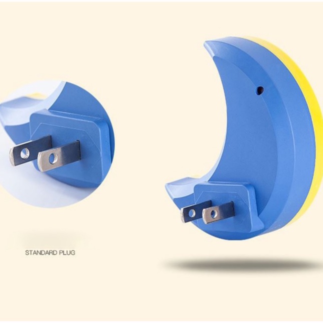 Đèn ngủ XIAODUOJIAJU cảm biến ánh sáng hình mặt trăng tiết kiệm năng lượng cho bé