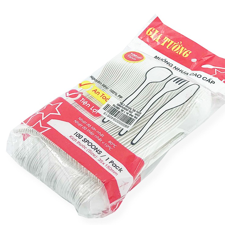 Thìa nhựa dùng 1 lần - cọc 100c