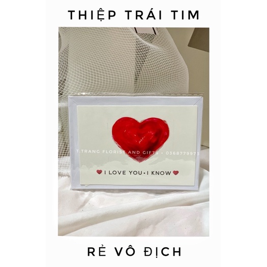 ♥️ Thiệp tình yêu trái tim kèm phong bao lịch sự♥️