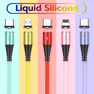 Cáp sạc từ tính 3 trong 1 360 độ micro usb type c có đèn led cho android