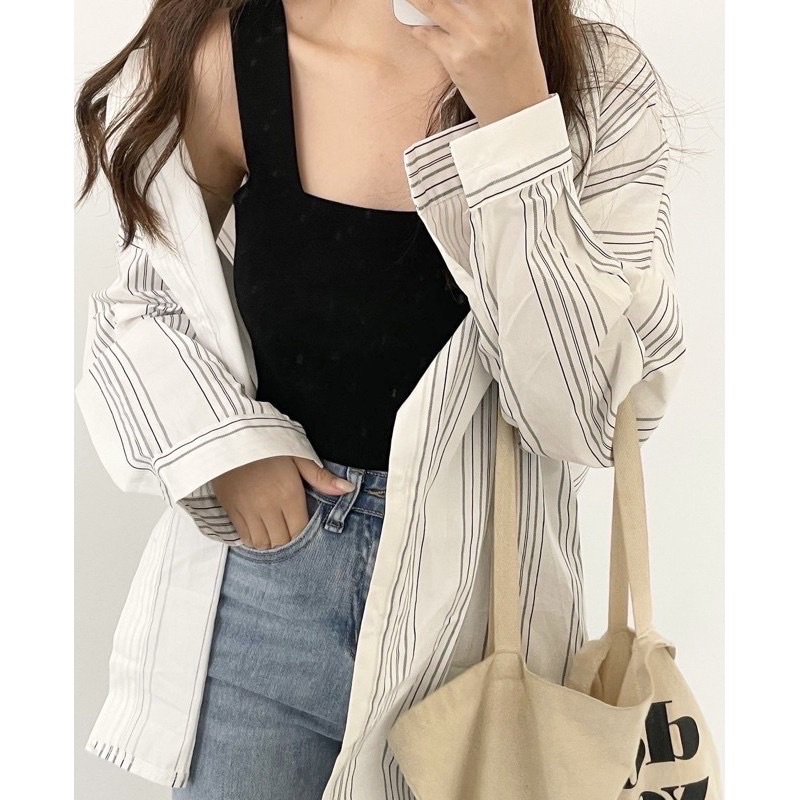 Áo Croptop Hai Dây Bản To Có Mút Ngực Siêu Co Dãn