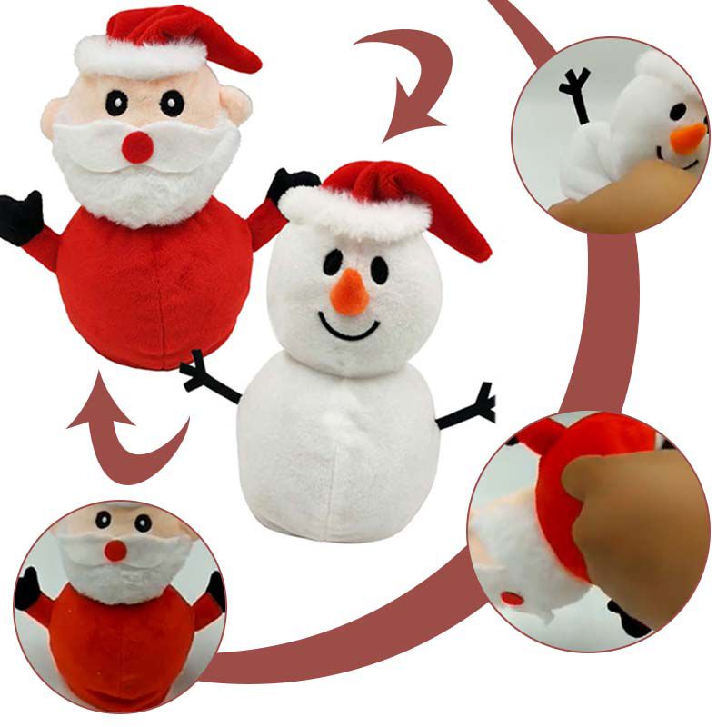Búp Bê Nhồi Bông Hình Ông Già Noel / Người Tuyết Có Thể Đảo Ngược Đ