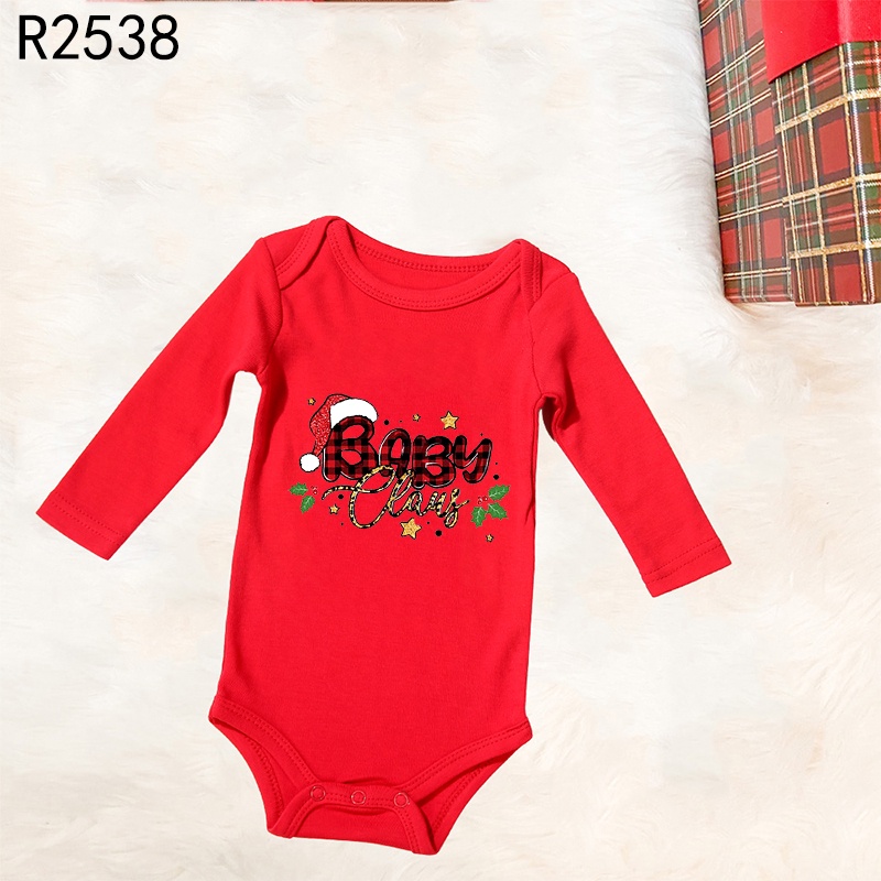 Dabbing Santa Dễ Thương Bé Cotton Đỏ Rompers Xmas Dài Tay Body Quần Áo Tiệc Giáng Sinh