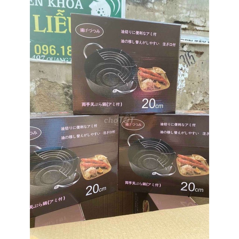 Nồi Chiên chống dính Nhật vân đá Size 20cm có khay vỉ ráo mỡ. .ĐTLV