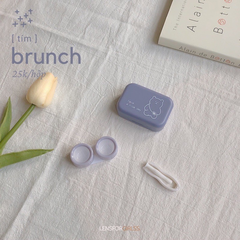 Hộp đựng lens BRUNCH phiên bản màu Pastel - khay trong