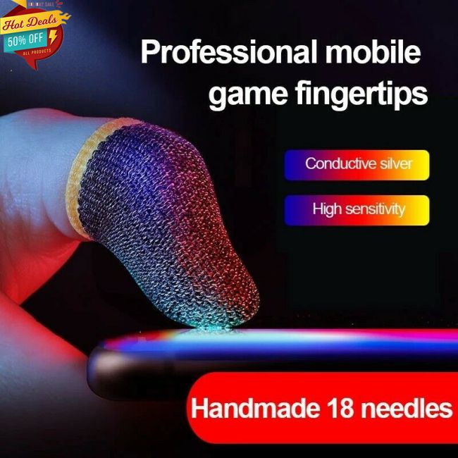 1 Cặp Bao Ngón Tay 18 Ngón Chơi Game Siêu Mỏng Thoáng Khí Bằng Sợi Đồng